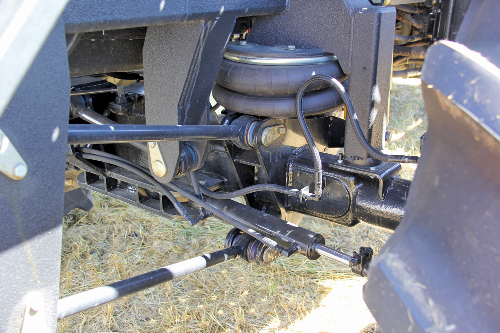 Solid axles slung under air bag suspension carry the chassis. Both models use air brakes for stopping power.