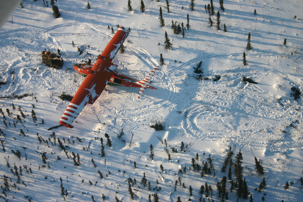 It took four weeks to tow the plane across country to get it to Inuvik.
