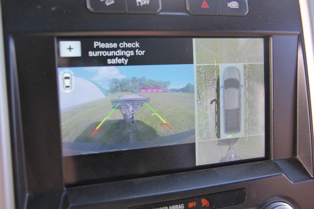 A rear-view camera added to the vision provided by the large side mirrors and helped in backing up.