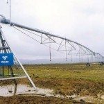 Irrigation boom in a crop field
