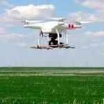 drone flying over a field