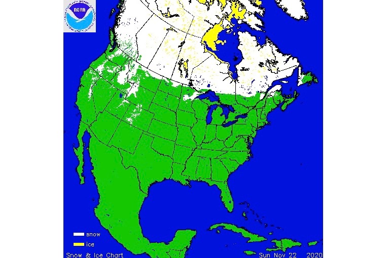 snow in north america