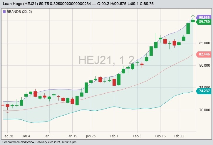 cme april lean hogs