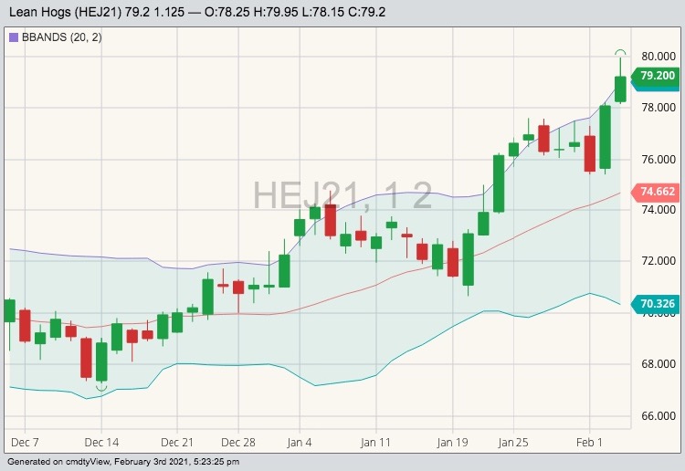 cme april lean hogs
