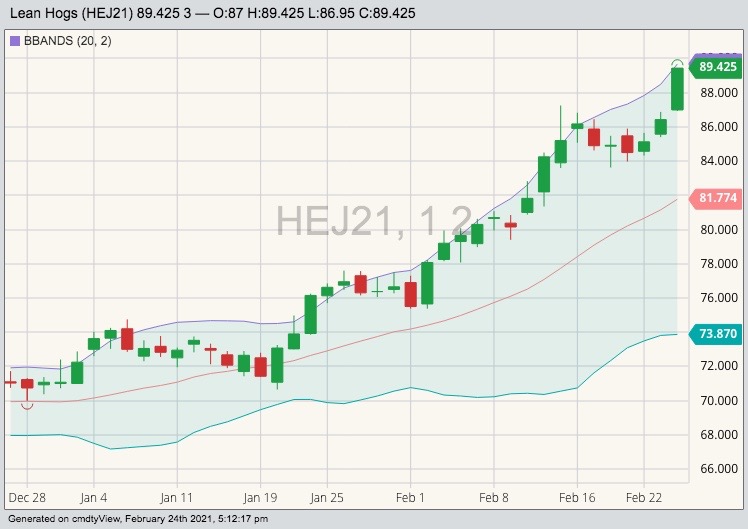 cme april lean hogs