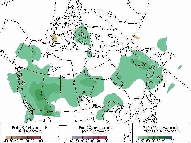 Canada precipitation probabilities