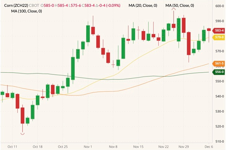 cbot march corn