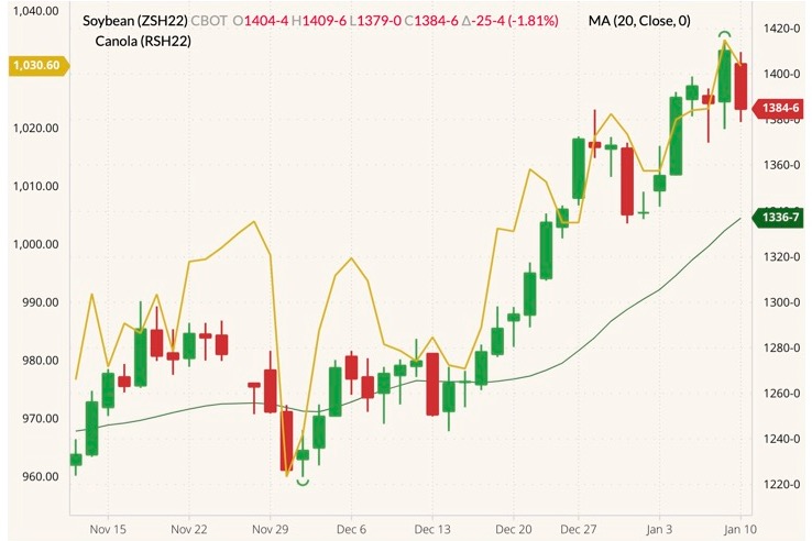 cbot march soybeans