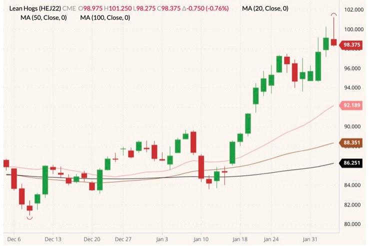 cme april lean hogs