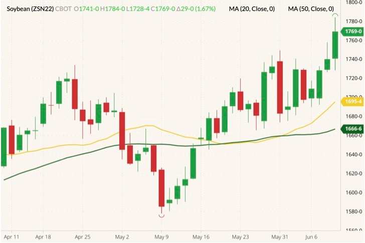 cbot july soybeans