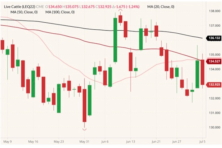 cme august live cattle