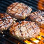 Hamburgers on the grill