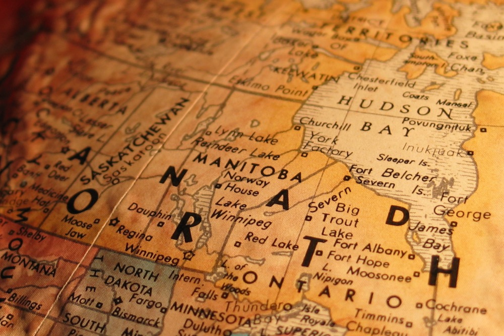 manitoba on globe