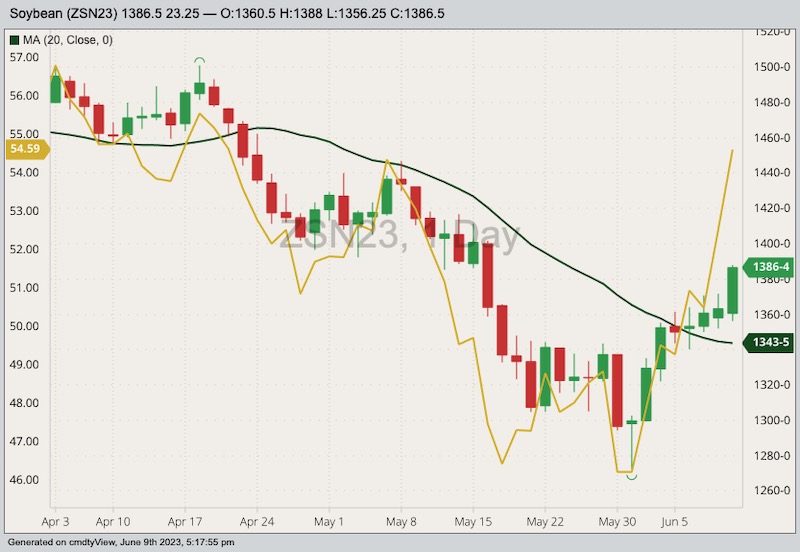 cbot july soybeans