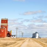 Vintage wooden grain elevator