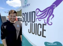 Sammy Prantera, Seaborn Organic’s Squid Juice sales director, said the organic fertilizer made of Loligo squid is garnering a lot of attention at Canada's Outdoor Farm Show.