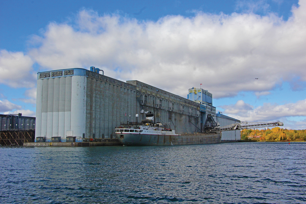 The Saginaw loading grain at Richardson’s Current River terminal at the Port of Thunder Bay in October 2020.