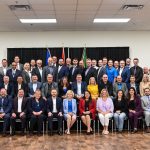 A group photo of the Alberta and Saskatchewan caucuses.