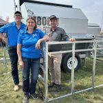 Marlin and Myrna Huber of Huber Ag Equipment with Gerard Roney of Advantage Feeders at Ag in Motion 2025. Photo: Piper Whelan