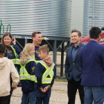 Pierre Poilievre at Sixteen Grains near Saskatoon, Sask. speaking to one of the farm owners. Photo: Janelle Rudolph