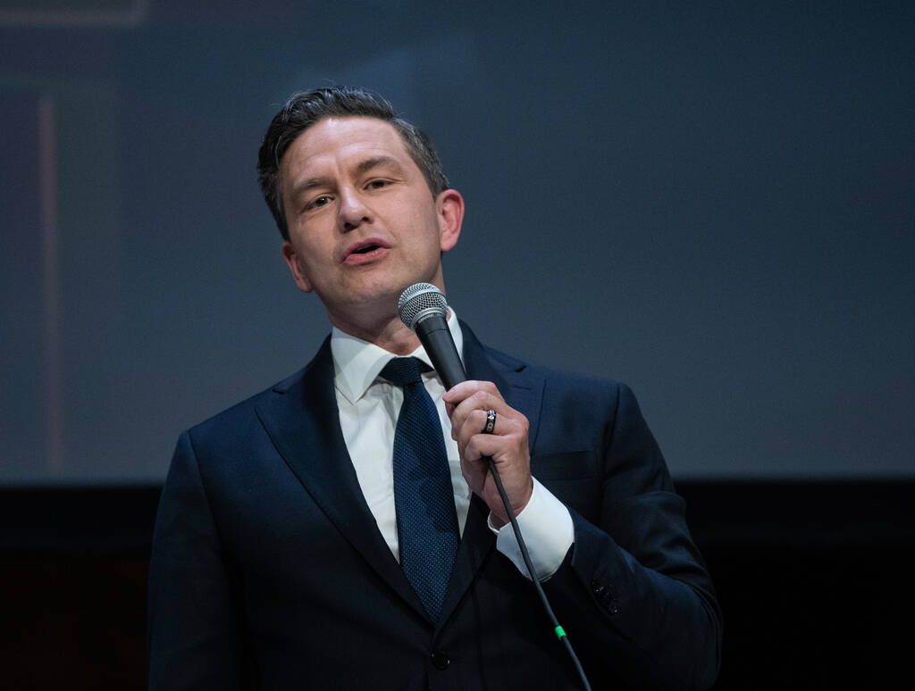 July 29, 2025, Camrose, Ab, CANADA: Conservative Party of Canada candidate Pierre Poilievre speaks during the Battle RiverÐCrowfoot byelection candidate forum in Camrose, Alta. on Tuesday, July 29, 2025. (Credit Image:  Jason Franson/The Canadian Press via ZUMA Press)