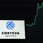 In this photo illustration, a Corteva logo seen displayed on a monitor.