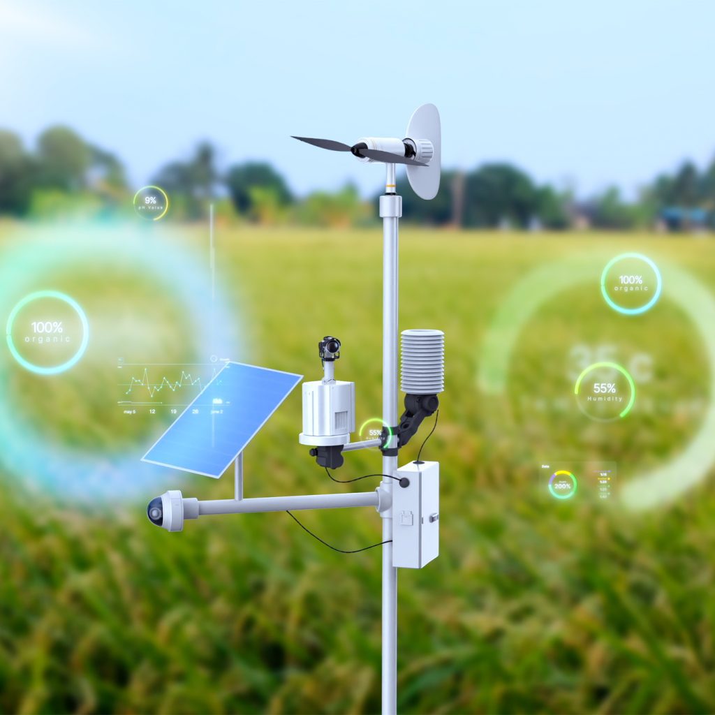 Illustration of agriculture weather station.