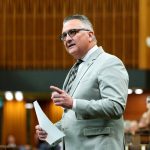 Minister of Agriculture and Agri-Food Heath MacDonald rises during Question Period in the House of Commons on Parliament Hill in Ottawa, Friday, June 20, 2025.