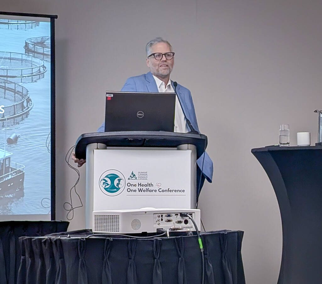 Darren Vanstone speaks at the Humane Canada One Health Welfare Conference in Ottawa Nov. 26. Photo by Jonah Grignon