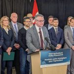 Federal Minister of Agriculture Heath MacDonald speaks to media following talks with agriculture leaders and stakeholders in Ottawa on Jan. 20, 2026. Photo: Jonah Grignon.