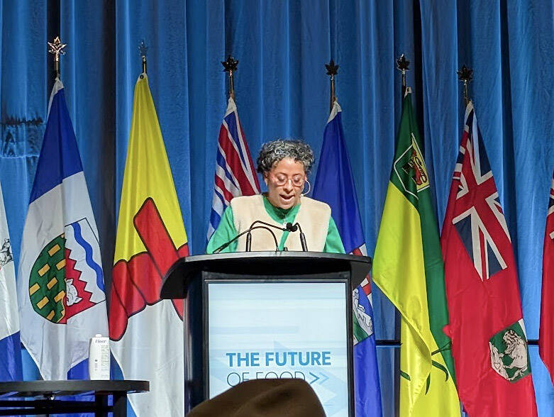 Justine Hendricks speaks at the Future of Food in Ottawa Feb. 10. Photo by Jonah Grignon
