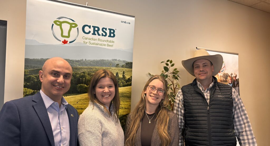 (left to right): Sam Hamam (McDonald’s Canada), Kristine Tapley (Cargill), Laura Buss (CRSB Youth Councillor), Ryan Beierbach (CRSB Chair).