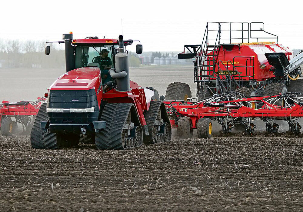 Seed and fertilizer goes into the ground during spring planting operations in Western Canada.