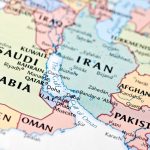 A view of the straight of Hormuz and Gulf region, including Iran and Saudi Arabia. Photo: Getty Images Plus