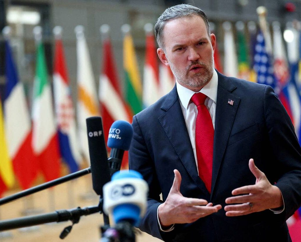 FILE PHOTO: U.S. Trade Representative Jamieson Greer speaks to the media, on the day he attends a working lunch with EU ministers responsible for trade, in Brussels, Belgium, November 24, 2025. Photo: Reuters/Piroschka van de Wouw