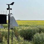A field weather station collects site-specific data on a Prairie farm. ECCC will create a new hybrid weather forecasting model, combining the predictive abilities of AI and traditional physics-based meteorology and the department’s knowledge of local factors for wind, temperature and precipitation. Photo: Don Norman