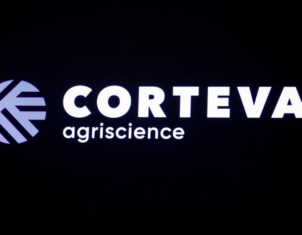 The logo for Corteva Agriscience, is displayed on a screen at the ew York Stock Exchange (NYSE) in New York, U.S., June 3, 2019. In October of 2025, Corteva said it would separate its seed and pesticide businesses into separate listed companies to sharpen its strategic focus. Photo: REUTERS/Brendan McDermid
