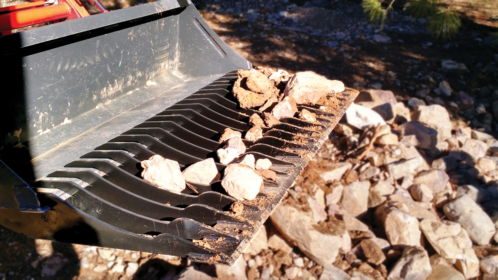 Bucket Rake turns frontend loader into a rock picker