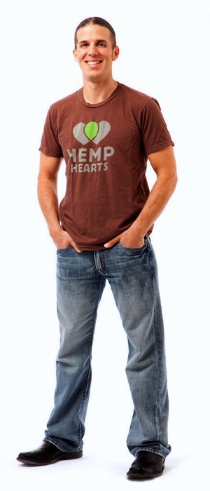 man in t-shirt and blue jeans
